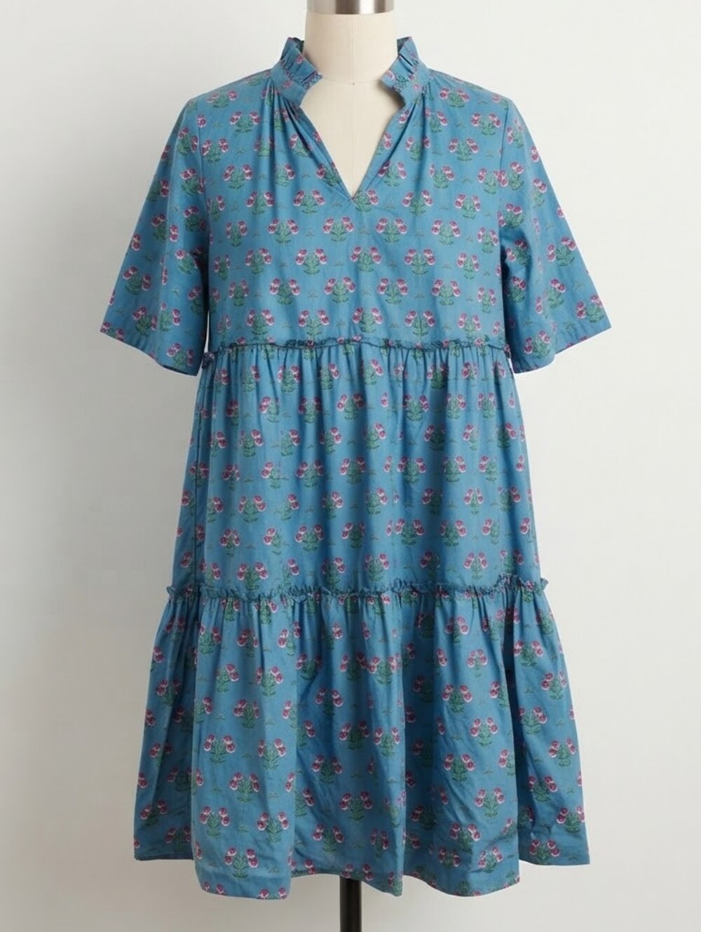 Shop the Mint Nursing Collection Blue Floral Tiered Dress - Size Large